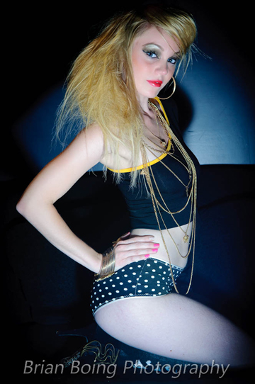 Female model photo shoot of Sugarpuss Clothing by Brian Boing in West Hollywood, CA, wardrobe styled by Muheeka