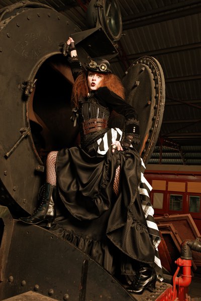 Female model photo shoot of Creations by Siouxane in train museum perth