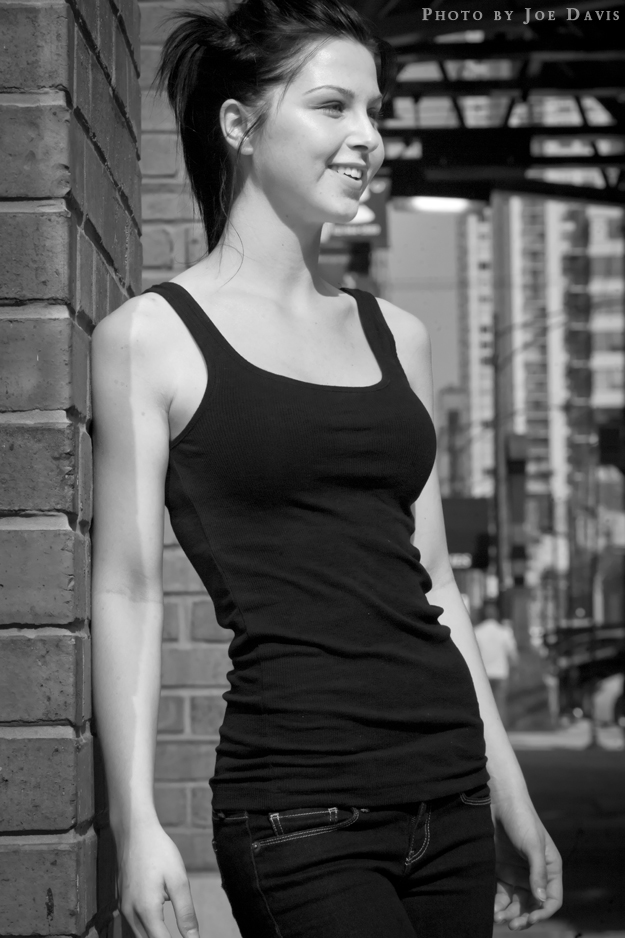 Female model photo shoot of Corryne G by BorderLineProductions