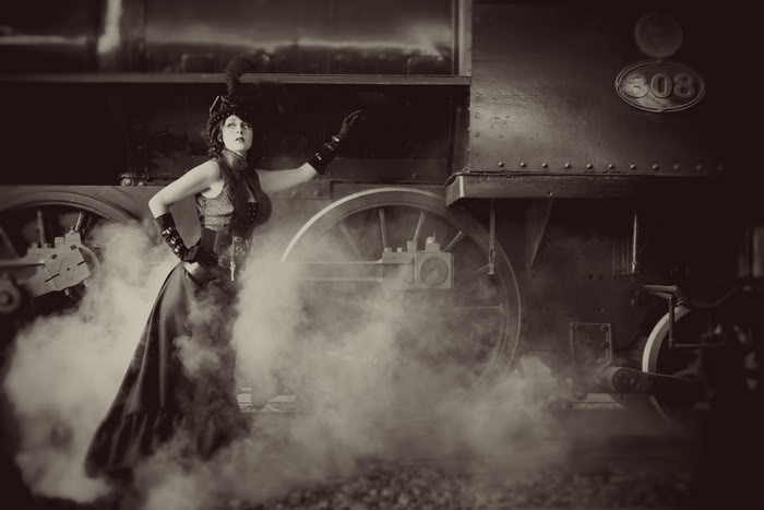 Female model photo shoot of Creations by Siouxane in train museum perth