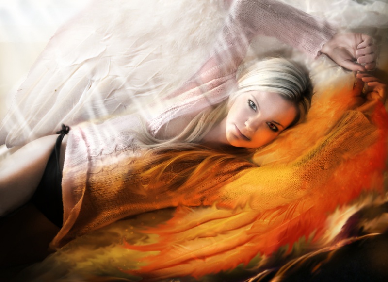 Female model photo shoot of Night Phoenix Art and Alicia Kozfkay by Marions Digital art