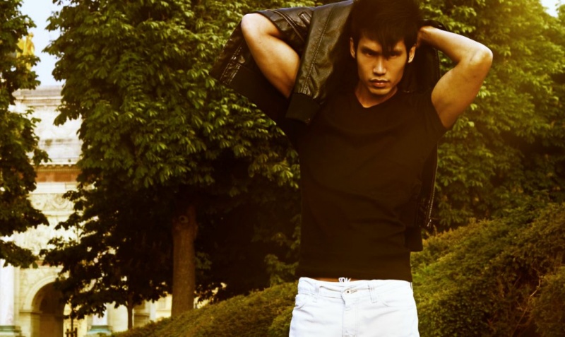 Male model photo shoot of Aviel Tan in Jardins Le Tuilleries, Paris