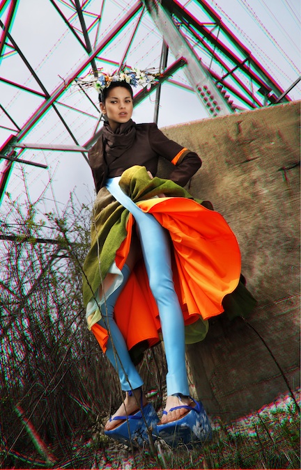 Female model photo shoot of Yeva Dashevsky in Chicago, clothing designed by Nicole Omalley