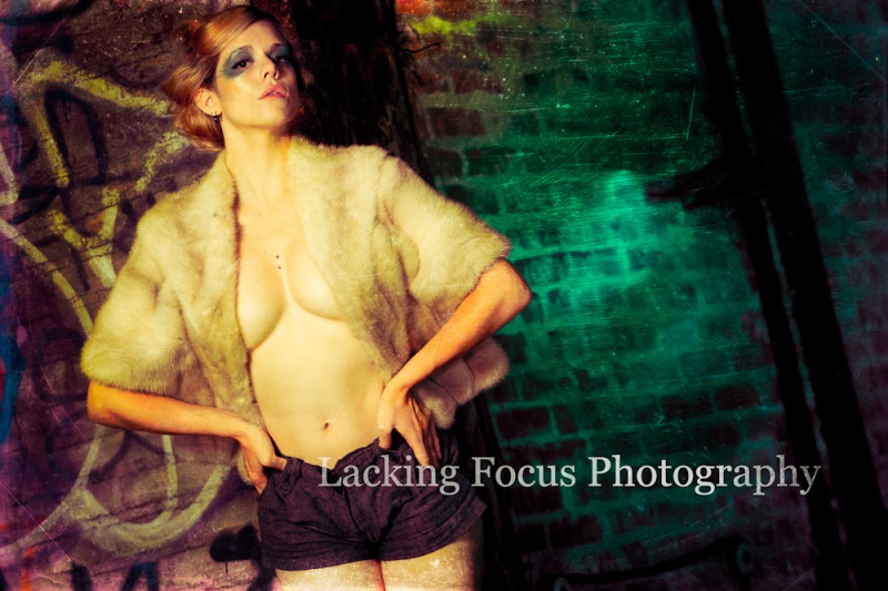 Female model photo shoot of Inkblot Designs and Elizabeth Walker by Lacking Focus in Abandoned Warehouse