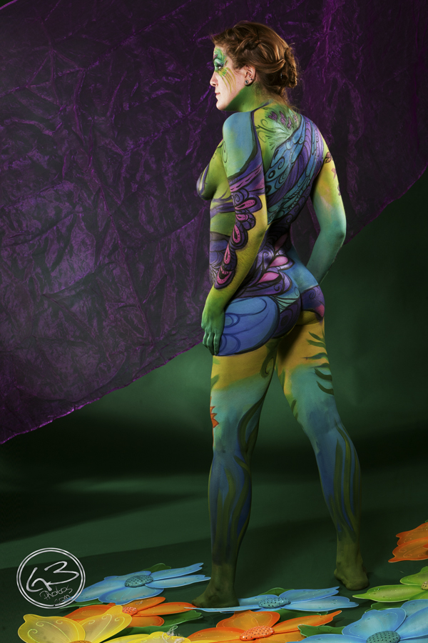 Female model photo shoot of MiserableBliss by Gregory - GCUI, body painted by PaintedYou