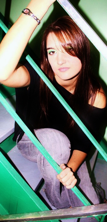 Female model photo shoot of CrystalGracePhotography in Stairwell