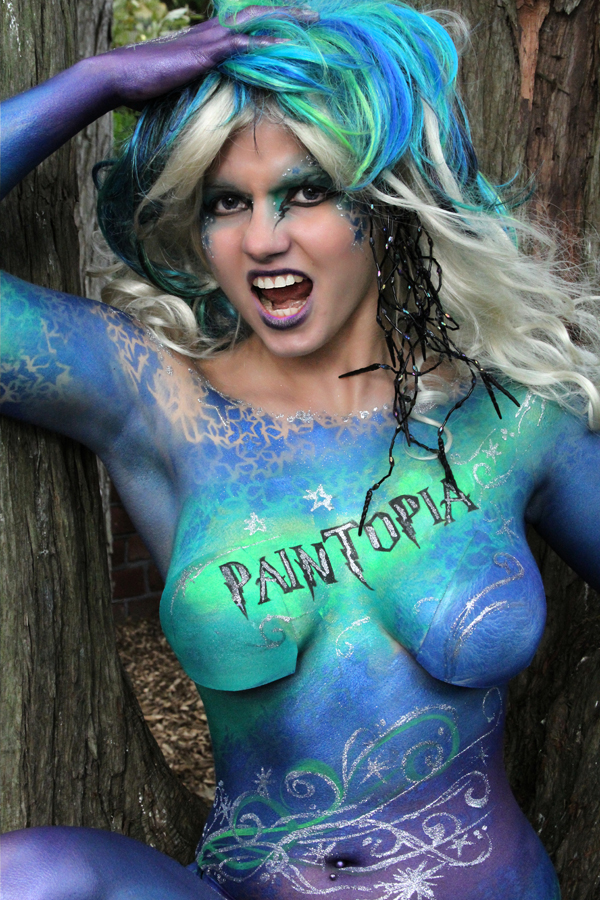 Female model photo shoot of Victoria_Lesley in Dunston Hall, body painted by Cats Creations