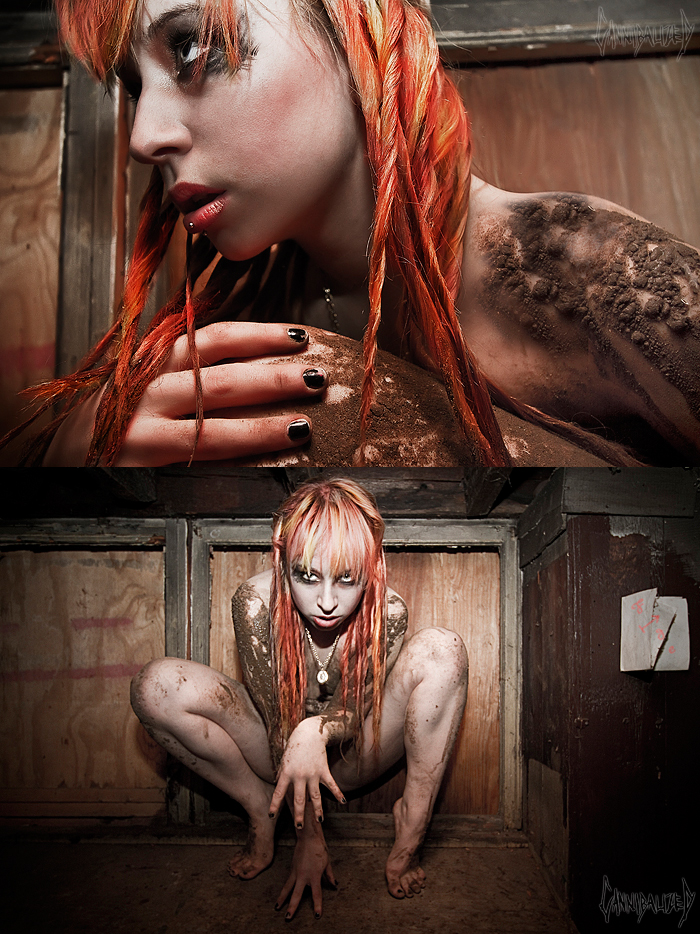 Female model photo shoot of Cannibalized and Lydia Lael in Quincy, Ma, makeup by Nikk Noir