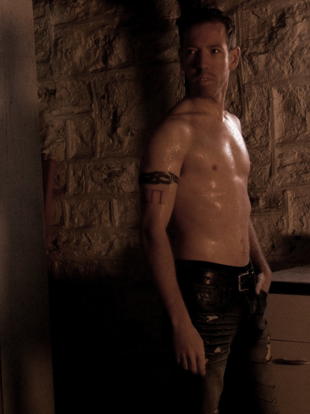 Male model photo shoot of G Dees in My basement...