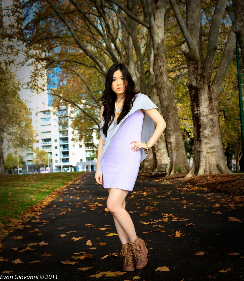 Female model photo shoot of Michelle Hendra in Carlton Garden, Melbourne