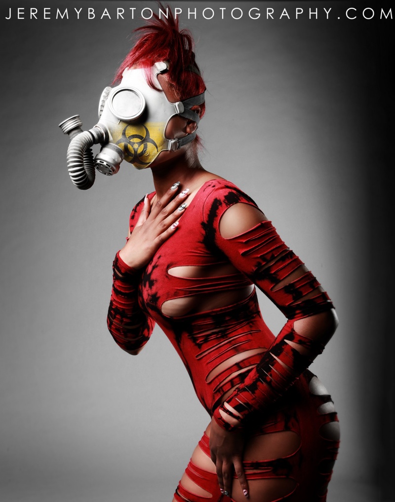 Female model photo shoot of Tiana Brooks by Jeremy Barton, clothing designed by DYE LYFE