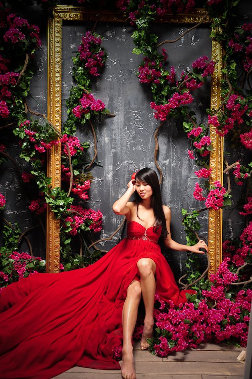 Female model photo shoot of Jenny Ying in studio