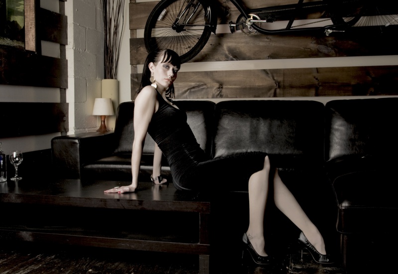Female model photo shoot of Fallon OIrish in Grey Fruit rehearsal space Toronto ON