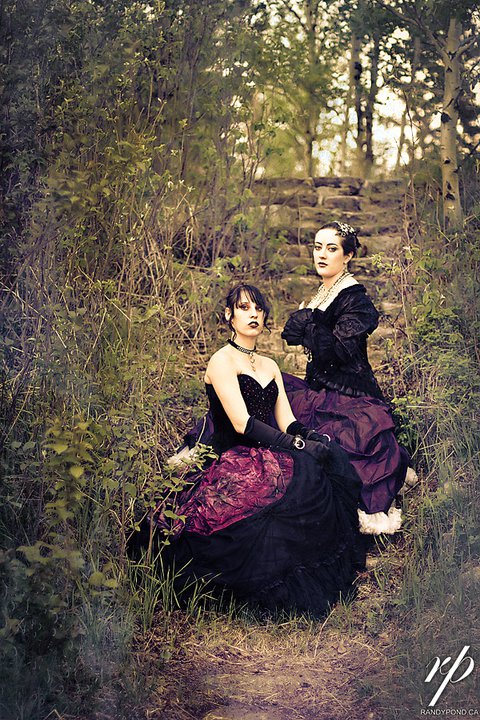 Female model photo shoot of Jena Skye and Renee Robyn by RandyPondPhotography, clothing designed by Sweet Carousel Corsetry