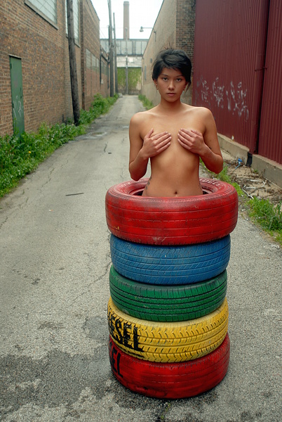 Male and Female model photo shoot of j girard  lingerie nude and Crazy Asian in Chicago, Illinois