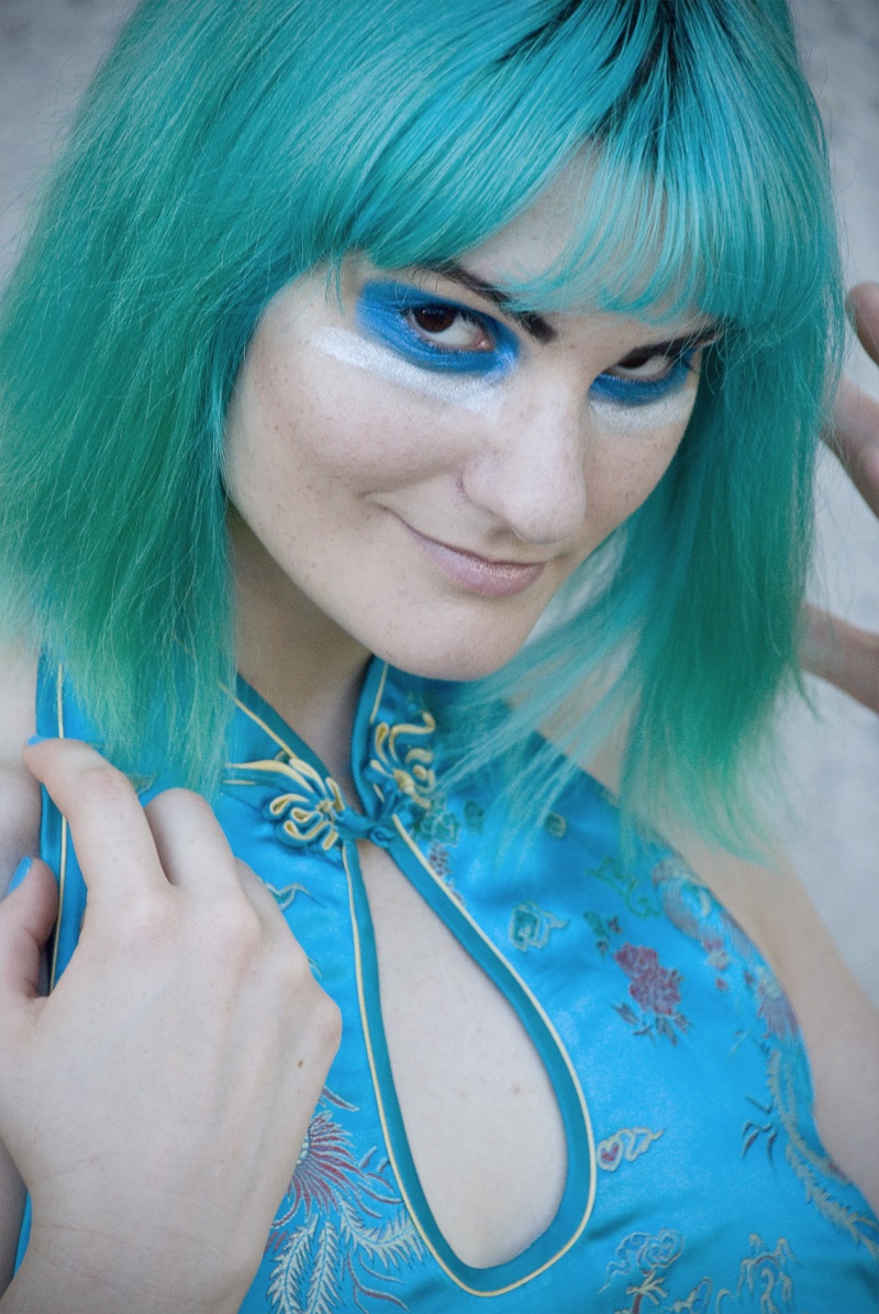 Female model photo shoot of Kitten Xaos by Kelsea K Photography in South Brisbane, makeup by 502246