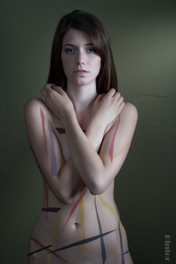 Female model photo shoot of jane s, body painted by Pintor