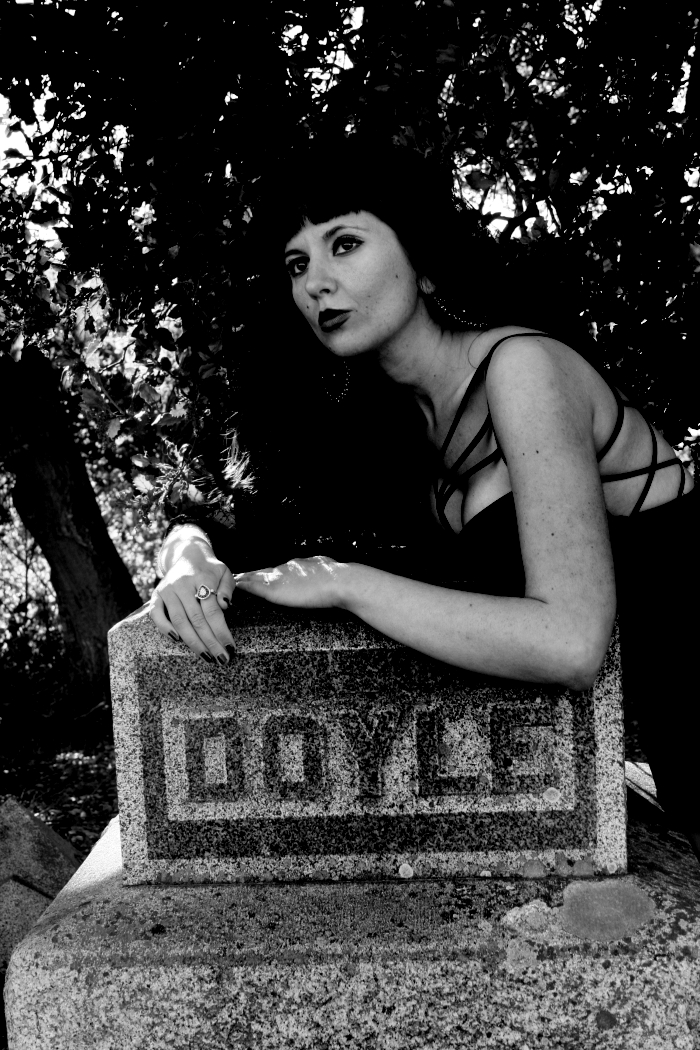 Female model photo shoot of FemmeVixen in Holy Cross Cemetery Santa Cruz