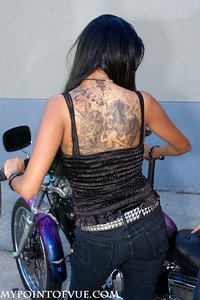 Female model photo shoot of Karla Munoz in Biker Tattoo Photoshoot .Queens, NY