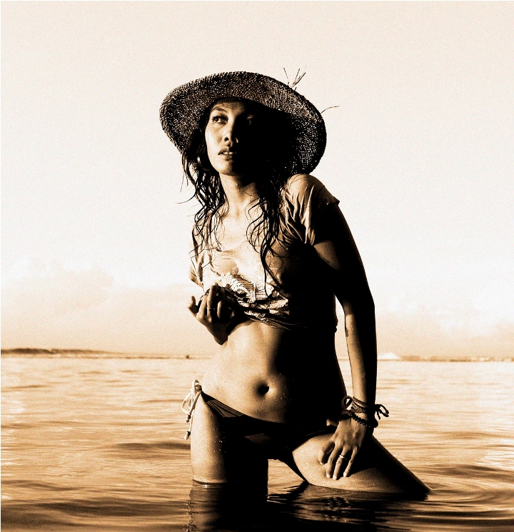 Female model photo shoot of Sonya Melani by E-motion Photography in Balangan Beach - Bali