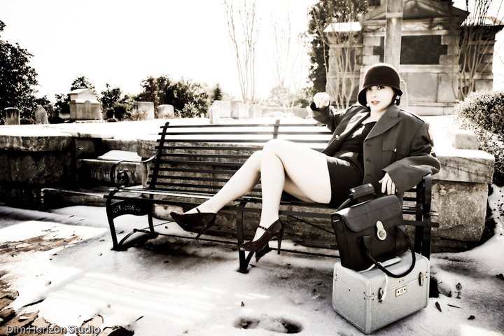Female model photo shoot of Shapiro-Lilshap-Rebecca by Dim Horizon Studio in Oakland Cemetry