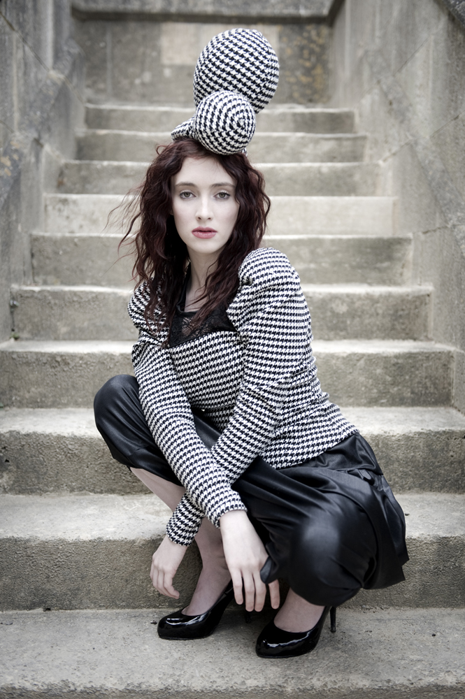 Female model photo shoot of Leanne Sarah by Sally Rose Photography, clothing designed by Lauren Rayment