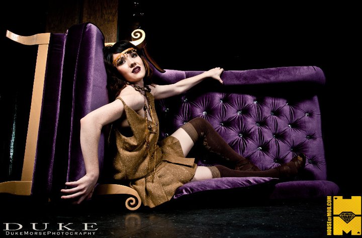 Female model photo shoot of Alyss Kitten by Duke Morse, clothing designed by House of Mob
