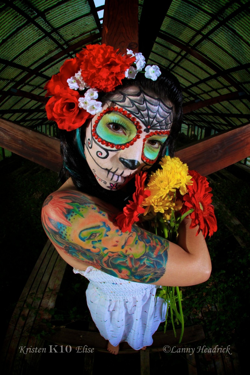 Female model photo shoot of In Your Face Paint and k10 Elise by Barking Wheels  in Santa Cruz, CA