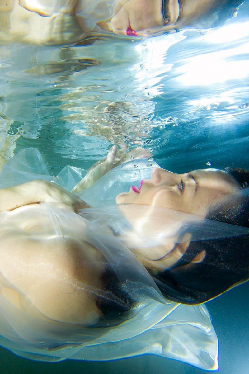 Female model photo shoot of Kim Underwater by lessthan3 Photography in Silverdale, WA