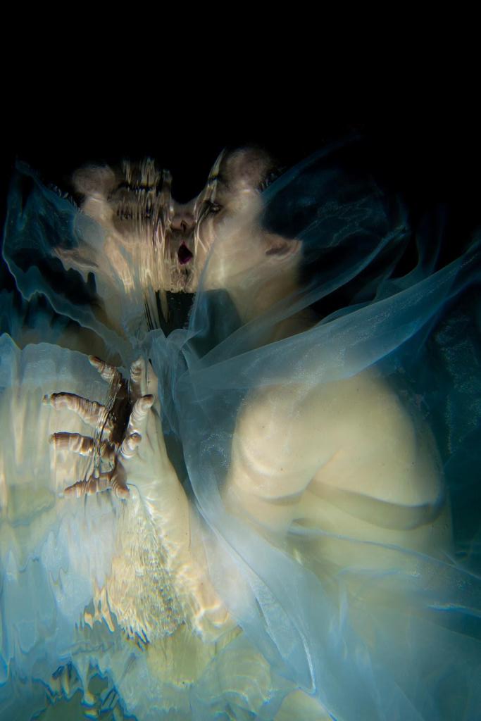 Female model photo shoot of Kim Underwater by lessthan3 Photography in Silverdale, WA