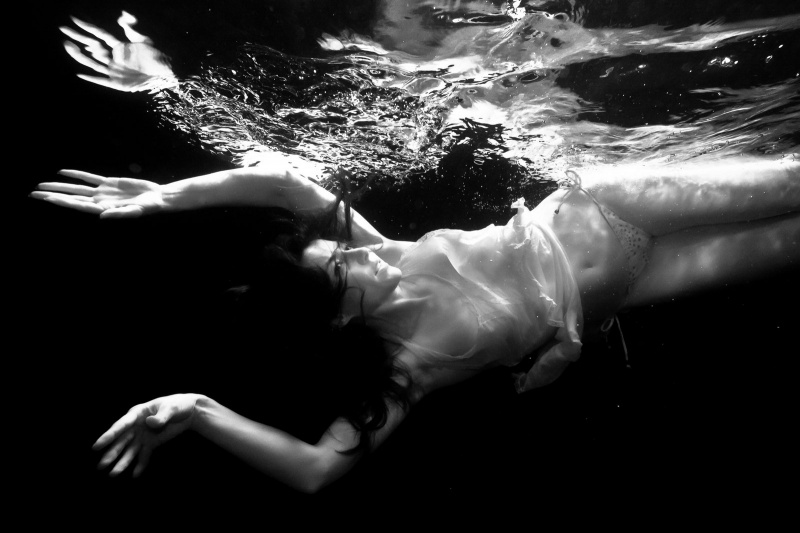 Female model photo shoot of Kim Underwater by lessthan3 Photography in Silverdale, WA