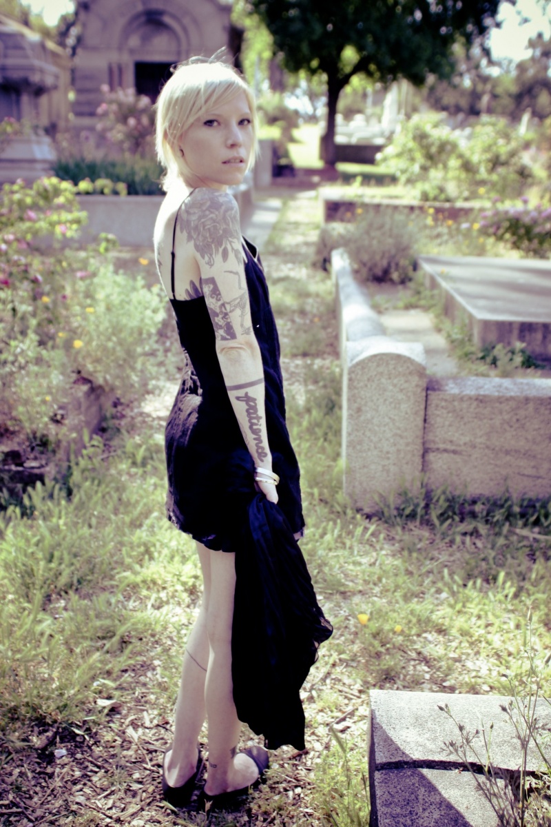 Female model photo shoot of lil presh by DarylDarko in old sacramento cemetery