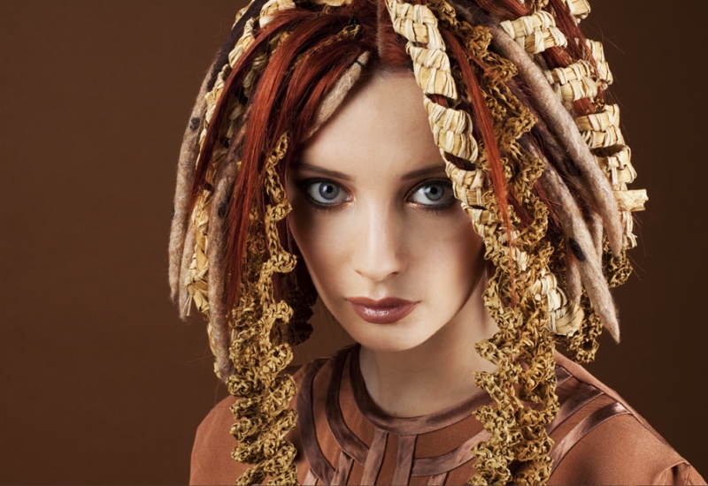 Female model photo shoot of GingerBread Hats by Towzie Tyke