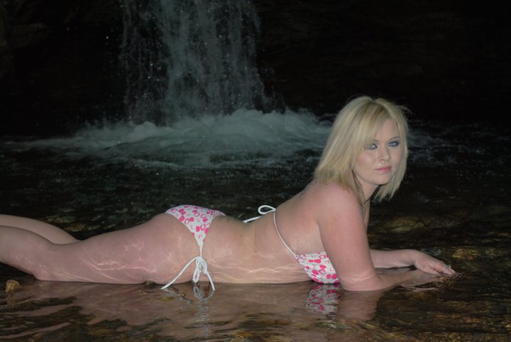 Female model photo shoot of Pink Lover in waterfalls