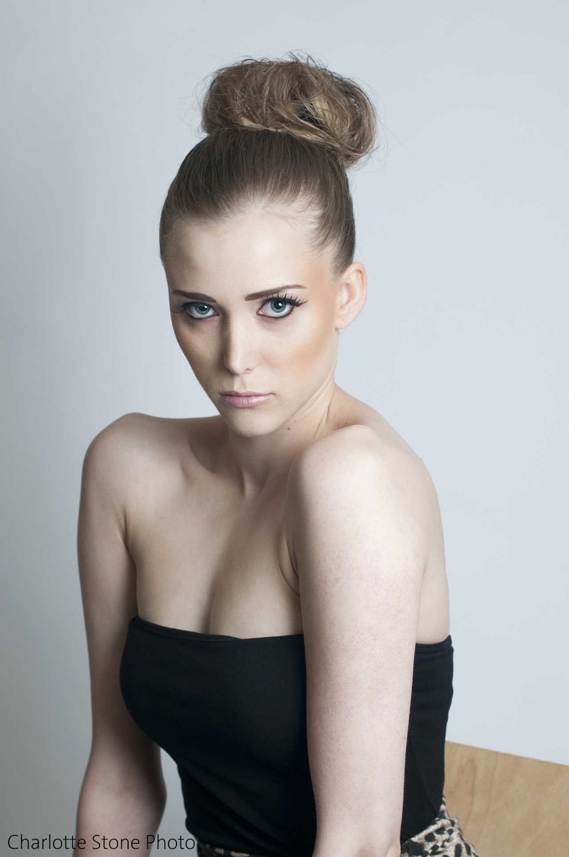 Female model photo shoot of Agata B by Charlotte Stone Photo, makeup by Louise Drew