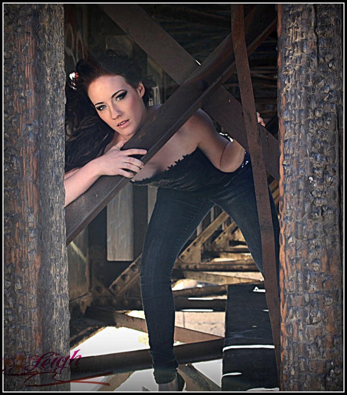 Female model photo shoot of Brittany Lady by Leigh Photography01, makeup by DanishaGipson