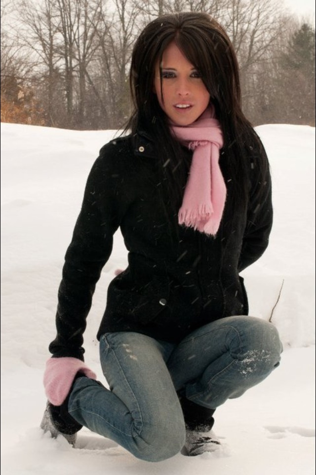 Female model photo shoot of Jordan Chabot in outside in the great Canadian winters :)