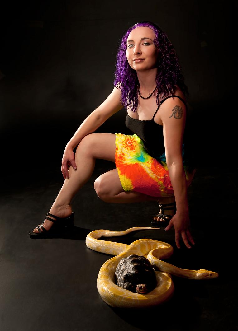 Female model photo shoot of Joyias Snakes by David K Headley