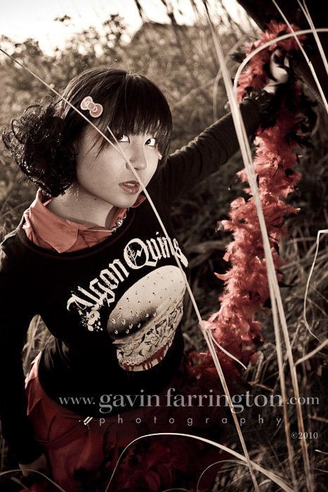 Female model photo shoot of Reject Superstar by Gavin Farrington Photo in Fields in Japan
