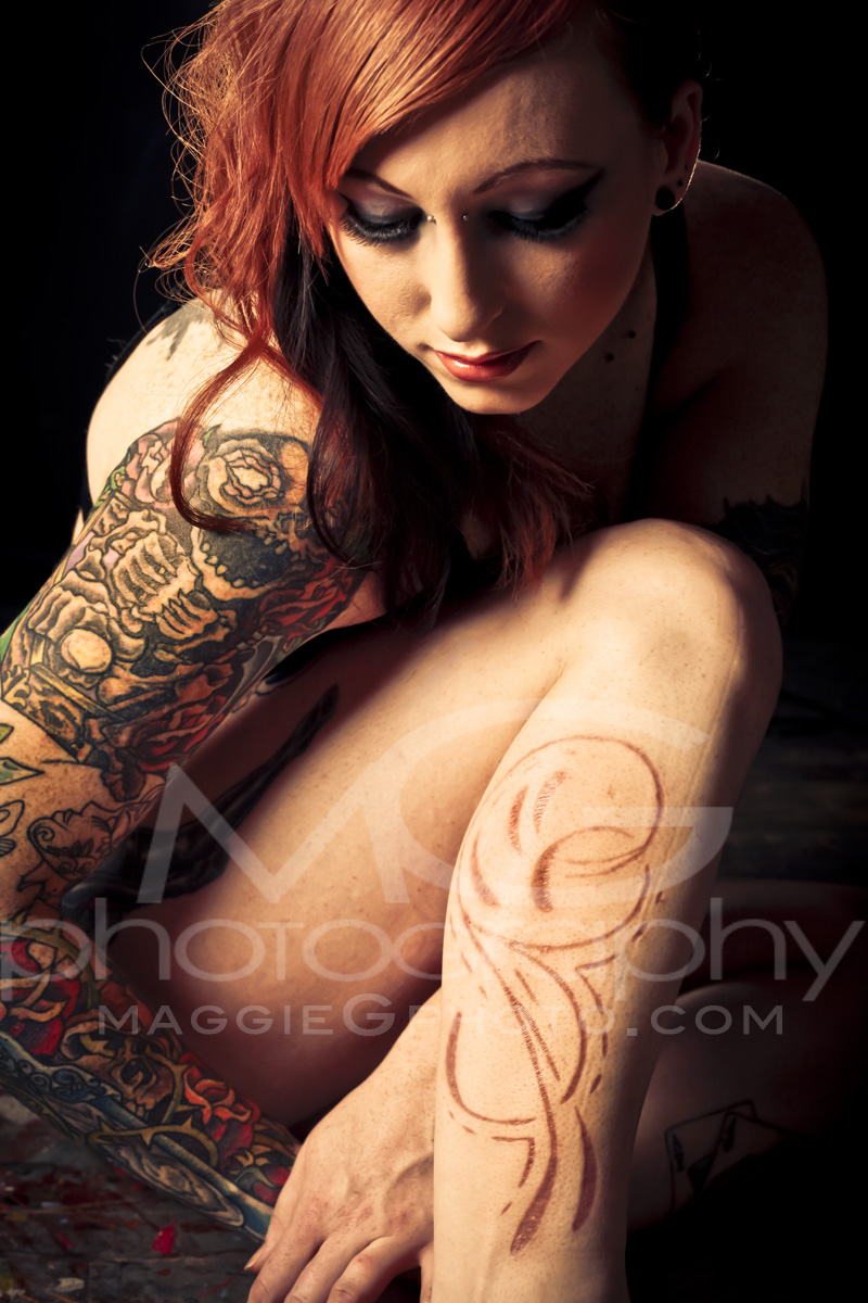 Female model photo shoot of Heather LeStabbityDeath by maggieGphoto, makeup by Kouralea Nicole