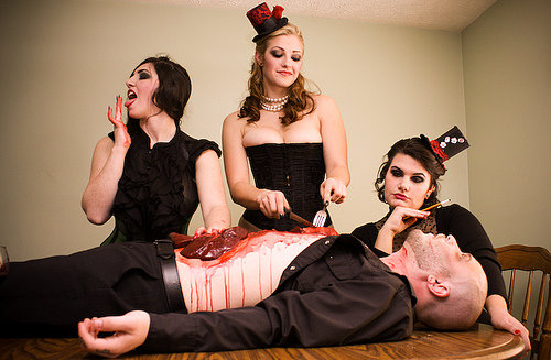 Female and Male model photo shoot of Makeup Monster, Travis of Shear Terror and OdetteDespairr in columbus oh