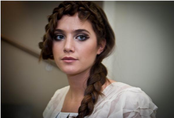 Female model photo shoot of Scarlett Burton in London salon