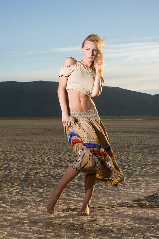 Male and Female model photo shoot of Awesometographer and _O_L_G_A_ in Jean Dry Lake Bed, NV, wardrobe styled by AwesomePants