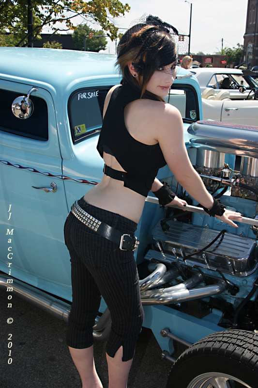 Female model photo shoot of Scene Doll in Athens Car Show