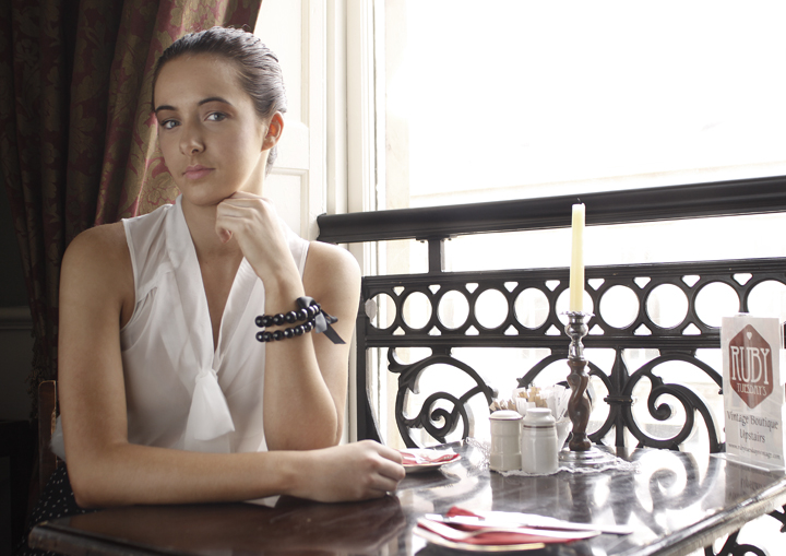 Female model photo shoot of Stephanie Barclay in The Tea Room, Glasgow