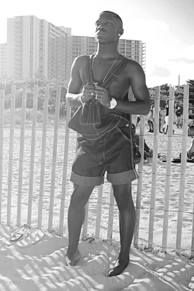 Male model photo shoot of Tae Streeter in Miami, FL Haulover, Beach