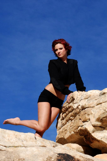 Female model photo shoot of Alyssa George in red rock las vegas, nv