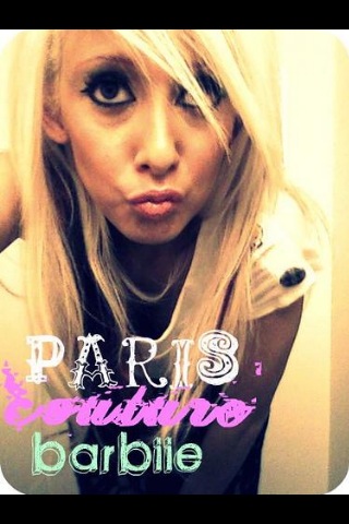 Female model photo shoot of paris couture barbie