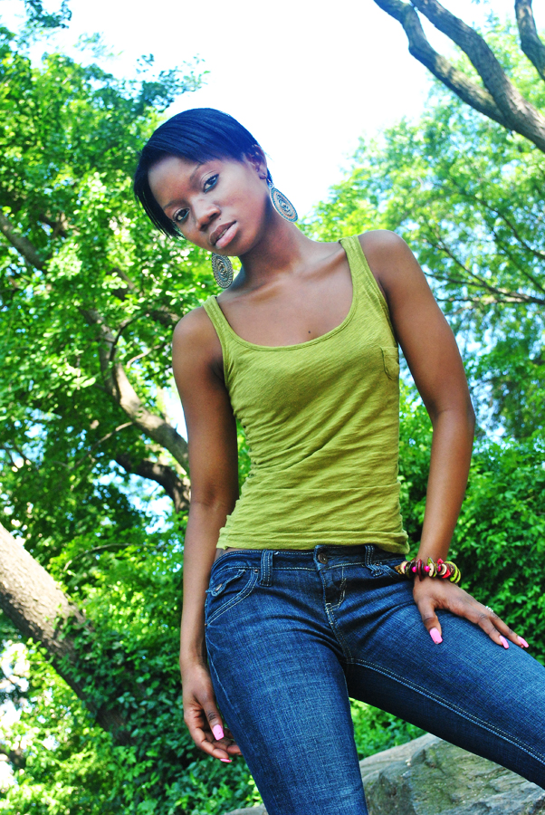 Female model photo shoot of Claries Russell in Central Park