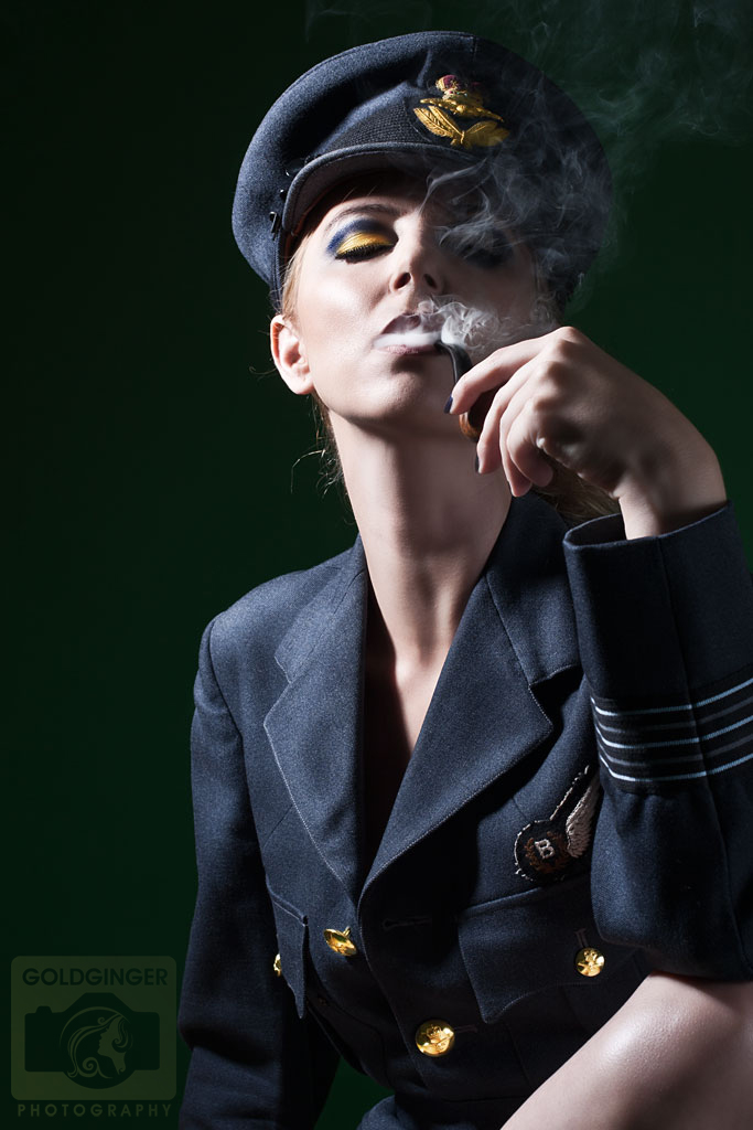 Female model photo shoot of GoldGinger Photography and Juchi in Dublin, makeup by Maja Jablonska
